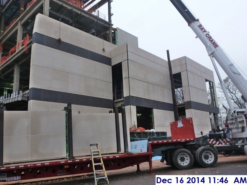 Erecting the stone panels at the East Elevation 7